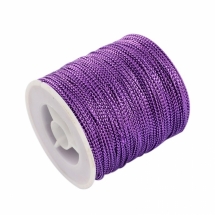 Шнур Декоративний Металізований Плетений, Колір: Фіолетовий, Розмір: Діаметр 1мм, 100/котушка, (УТ100027607)