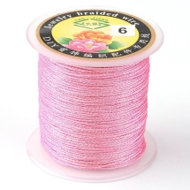 Шнур Декоративный Металлизированный 1.0мм/50м, Круглый, Розовый, 1мм, около 50м/катушка, (УТ100027628)