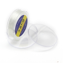 Нитка Еластичне Волокно, Японія, Колір: Білий, Товщина 0.8мм, близько 50м/котушка, (УТ100027679)