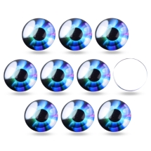 Кабошоны Глазки Стеклянные Круглые, Темно-синий, 10x3.5мм, (УТ100027695)