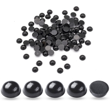 Глазки Полукруглые для игрушек, Пластик, Черный, 6х2.5мм, (УТ100027701)