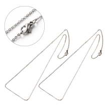 Ожерелье из Нержавеющей Стали, Цепь, Плетение Якорное, Застежка Карабин Лобстер, Размер: Длина 45см, Ширина 1.5мм, (УТ100027851)