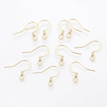 Швензи Гачок, Медична Сталь, Позолота 18К, 15х16мм, Отвір 2мм, Пін: 0.8мм, (УТ100027860)