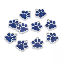 Подвески Отпечаток Лапы, Сплав, Эмаль, Цвет: Королевский Синий, Размер: 17.7х16.6х2мм, Отверстие: 2мм, (УТ100027872)