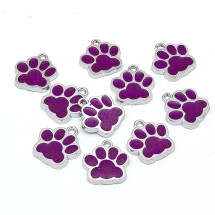 Подвески Отпечаток Лапы, Сплав, Эмаль, Цвет: Темная Орхидея, Размер: 17.7х16.6х2мм, Отверстие: 2мм, (УТ100027877)