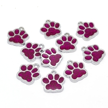 Подвески Отпечаток Лапы, Сплав, Эмаль, Цвет: Орхидея, Размер: 17.7х16.6х2мм, Отверстие: 2мм, (УТ100027878)