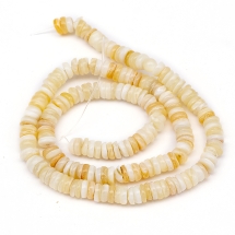 Намистини з Морських Мушель, Самородок, Колір: Білий, Розмір: 4.9-6x0.4-6мм, Отвір 1.4мм, близько 40см/нитка, (УТ100027785)