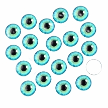 Кабошоны Глаз Стеклянные, Круглые, Цвет: Светло-зеленый, Размер: Диаметр 12мм, Толщина 4мм, (УТ100027908)