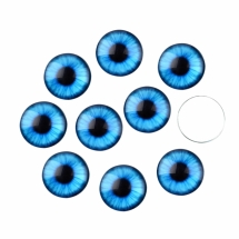 Кабошони Око Скляні, Круглі, Колір: Синій, Розмір: Діаметр 16мм, Товщина 5мм, (УТ100027911)