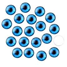 Кабошоны Глаз Стеклянные, Круглые, Цвет: Синий, Размер: Диаметр 12мм, Толщина 4мм, (УТ100027913)