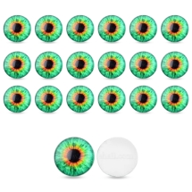 Кабошоны Глазки Стеклянные Круглые, Весенний Зеленый, 12х4мм, (УТ100027918)