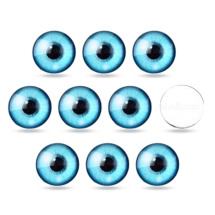 Кабошоны Глаз Стеклянные, Круглые, Цвет: Темно-синий, Размер: 10x3.5мм, (УТ100027919)