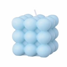 Декоративна Бездимна Свічка з Парафіна, Колір: Світло-блакитний, Розмір: 62х62х58мм, (УТ100027947)