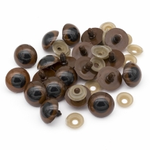 Глазки с Фиксатором и Штифтом, для Игрушек, Круглые, Коричневый, 24мм, (УТ100027953)