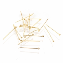 Піни з Шариком Латунь, Стійке Покриття Золото 18К, 20х0.6мм, Кулька 1.8мм, (УТ100027974)