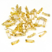 Основа под Брошь Железная Булавка с 1-м Отверстием, Золото, 15х5х4.5мм, Отверстие 1.8мм, Пин 1мм, (УТ100027986)