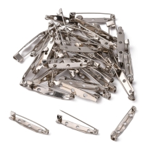 Основа под Брошь Железная, Булавка, с 3-мя Отверстиями, Платина, 35х6мм, Отверстие 2мм, (УТ100027988)