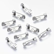 Основа під Брошка Нержавіюча Сталь, Булавка, з 1-м Отвором, 14x4x4.5мм, Отвір 1.5х1.5мм, Пін 0.6мм, (УТ100028001)