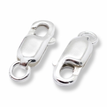 Серебро 925 Застежка Карабин-Лобстер, 10,5мм, Карабин: 8х4х2мм, Отверстие 1мм, (УТ100028026)