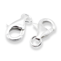 Срібло 925 Застібка Карабін-Лобстер, Родієве Покриття, 11.5мм, Карабін 9.5х5.5х2.5мм, Отвір 1мм, (УТ100028028)