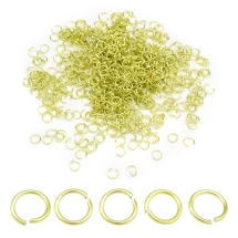 Колечки Одинарные, Алюминий, Цвет: Желто-зеленый, Размер: 6x0.8мм, Внутренний Диаметр 5мм, около 860шт/20г, (УТ100028045)
