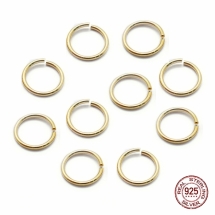 Серебро 925 Колечки Одинарные Открытые, Золото, 4х0.5мм, Внутренний Диаметр 2.5мм, (УТ100028052)