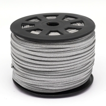 Шнур Замшевый, Цвет: Серебристый, Размер: 3х1мм, около 90м/катушка, (УТ100028066)
