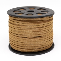 Шнур Замшевый, Цвет: Золотистый, Размер: 3х1мм, около 90м/катушка, (УТ100028067)