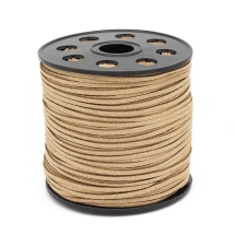 Шнур Замшевый, с Глиттером, Цвет: Желто-коричневый, Размер:  2.7х1.4мм, около 90м/катушка, (УТ100028087)