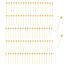 Піни з Шариком, Латунь, Колір: Золото, Розмір 14х0.5мм, Шарик 2мм, (УТ100028142)