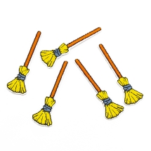 Нашивка на Одежду, Вышитая нашивка, Термонаклейка, Аппликация, Метла, Тканевый декор, Размер: 61х19х1мм, (УТ100028147)