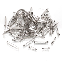 Основы под Брошь Железная, Булавки с 2-мя и 3-мя Отверстиями, Платина, 20-40х5-6мм, Отверстие 2мм, (УТ100028198)