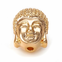 Бусины Латунь Голова Будды, Цвет: Золото, Размер: 11х9х8.5мм, Отверстие 1.5мм, (УТ100028243)