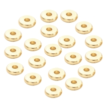 Бусины Латунь, Стойкое Покрытие, Круглые, Плоские, Покрытие Золото 18К, Размер: 6х1.5мм, Отверстие 1.8мм, (УТ100028261)
