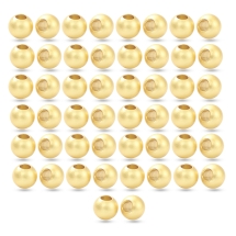 Намистини Латунь Круглі, Матові, Стійке Покриття, Позолота 18К, 3мм, Отвір 0.9мм, (УТ100028263)