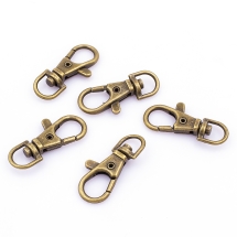 Застежка Поворотный Карабин-Лобстер из Сплава, Цвет: Античная Бронза, Размер: 39x17x7мм, Отв-тие 6x9мм, (УТ100028268)
