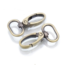 Застібка Поворотний Карабін-Лобстер, Сплав, Колір: Антична Бронза, Розмір: 47х25х8мм, Отвір 9х19мм, (УТ100028279)