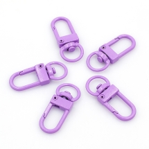 Застежка Поворотный Карабин, Сплав, Цвет: Фиолетовый, Размер: 33.5х13.5х5.5мм, Отв-тие 9мм, (УТ100028296)