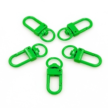 Застежка Поворотный Карабин, Сплав, Цвет: Зеленый Газон, Размер: 33.5х13.5х5.5мм, Отв-тие 9мм, (УТ100028298)