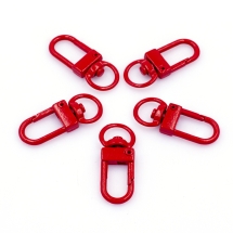 Застежка Поворотный Карабин, Сплав, Цвет: Красный, Размер: 33.5х13.5х5.5мм, Отв-тие 9мм, (УТ100028300)