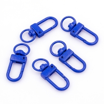 Застежка Поворотный Карабин, Сплав, Цвет: Берлинская Лазурь, Размер: 33.5х13.5х5.5мм, Отв-тие 9мм, (УТ100028301)