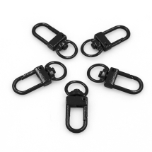 Застібка Поворотний Карабін, Сплав, Чорний, 33.5х13.5х5.5мм, Отвір 9мм, (УТ100028302)