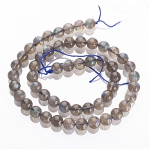 Бусины Натуральный Лабрадорит, На нитях, Круглые, Класс АА, Цвет: Светло-Серый, Диаметр 8мм, Отверстие 1мм, около 46шт/38см/нить, (УТ100028304)