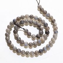 Бусины Натуральный Лабрадорит, На нитях, Круглые, Цвет: Серый, Размер: 6мм, Отверстие 1мм, около 58шт/38см/нить, (УТ100028307)