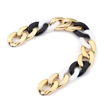 Ланцюг Акриловий, Незварний, Колір: Золото, Ланка: 30х20х6мм, 1м/нитка, (УТ100028395)