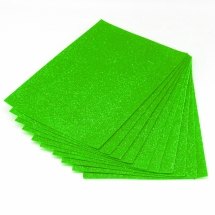 Фоаміран з Гліттером, Колір: Зелений, Розмір: 29.7x20.1см, 10 аркушів (УТ100028343)