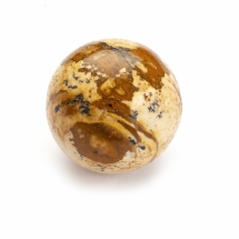 Натуральна Пейзажна Яшма Кулька, Розмір: 17.5-18мм, без Отвіри, (УТ100028408)