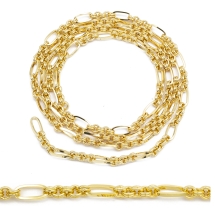 Цепь Латунная Разъемная, Позолота 18К, Звено 12х6х1.5мм, Кольцо 5х2мм, (УТ100028420)