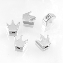 Намистини, Латунь, Корона, Колір: Покриття платина, Розмір: 8х8х3мм, Отвір 1.5мм, (УТ100028410)