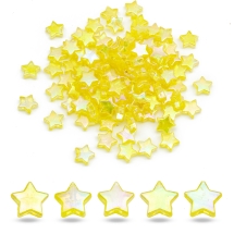 Намистини Еко Акрилові Прозорі АВ-Колір Зірка, Жовтий, 10x4мм, Отвір 1.5мм, близько 100шт/25г, (УТ100028500)